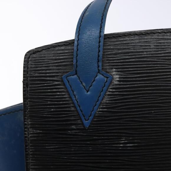 LOUIS VUITTON Epi Bicolor Varenne Hand Bag Black Blue M52385 - Picture 9 of 16